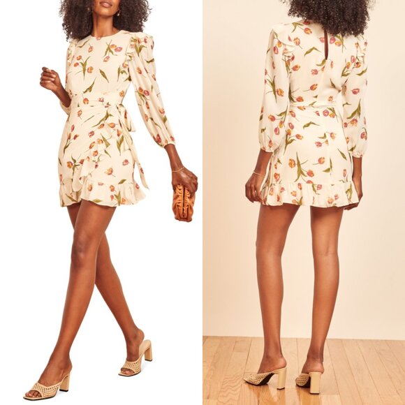 NWT Reformation Quest Floral Mini Dress in Bianca Size 2 - Picture 3 of 16